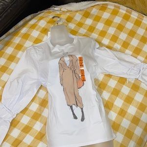 ZARA sketch blouse Large